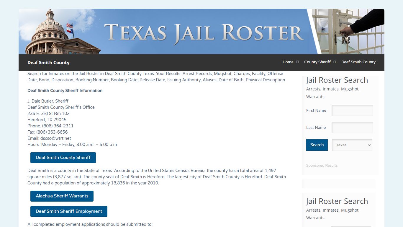 Deaf Smith County | Jail Roster Search