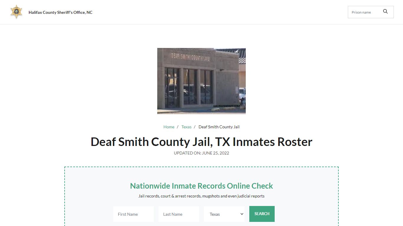 Deaf Smith County Jail, TX Jail Roster, Name Search